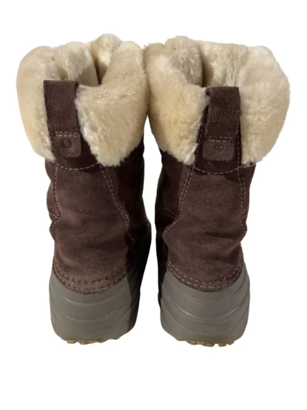 Columbia Sierra Summette Womens 9 Brown Suede Faux Fur Snow Boots Winter